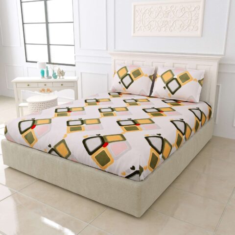 72x78x10" Elastic Glace Cotton King Size Bedsheet | Sharma Decoration - Image 2
