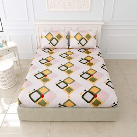 72x78x10" Elastic Glace Cotton King Size Bedsheet | Sharma Decoration