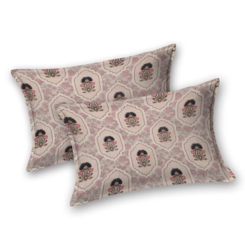 9x9 Fitted King Size Bed Sheet | 2 Pillow Covers | Glace Cotton - Image 5