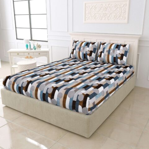 Elastic/Fitted King Size Bed Sheet 72"x78"x10" - 2 Pillow Covers - Glace-Mix-Cotton - Image 4