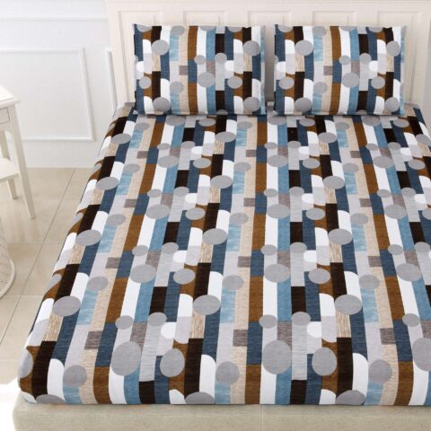 Elastic/Fitted King Size Bed Sheet 72"x78"x10" - 2 Pillow Covers - Glace-Mix-Cotton - Image 2