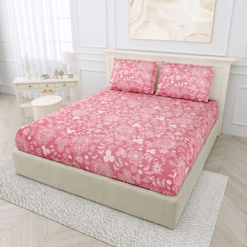 King Size Bed Fitted Bedsheet |2 Pillow Covers | 72x78x10 Inches - Image 2