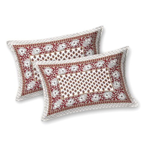 90x108" Pure Cotton Jaipuri Print Double Bedsheet | 2 Pillow Cover - Image 5