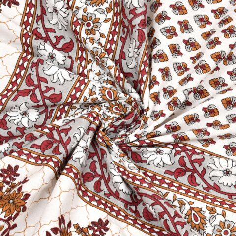 90x108" Pure Cotton Jaipuri Print Double Bedsheet | 2 Pillow Cover - Image 8