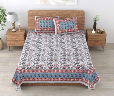 90x108 Cotton Bedsheet Double Bed | 2 Pillow Covers