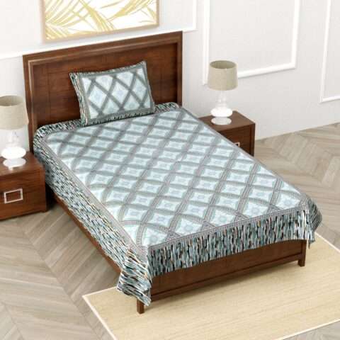 Single Bedsheet Cotton 60"x90" | 1 Pillow Cover | Sharma Decoration