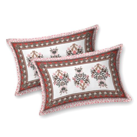 Jaipuri Cotton Floral Bedsheet Double Bed + 2 Pillow Covers - Image 4