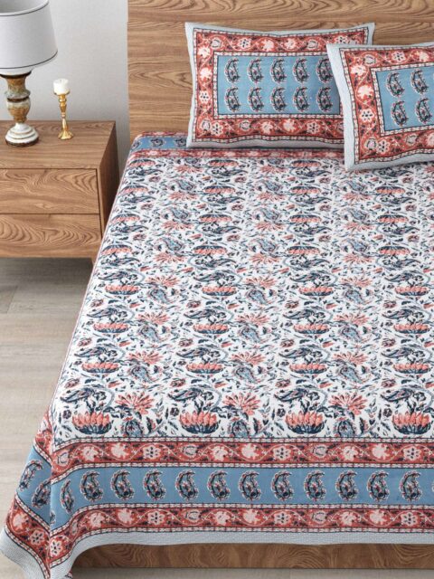 90x108 Cotton Bedsheet Double Bed | 2 Pillow Covers - Image 2