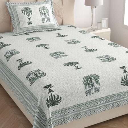 60×90 Pure Cotton Single Bedsheet + 1 Pillow Cover | Rajasthani Print
