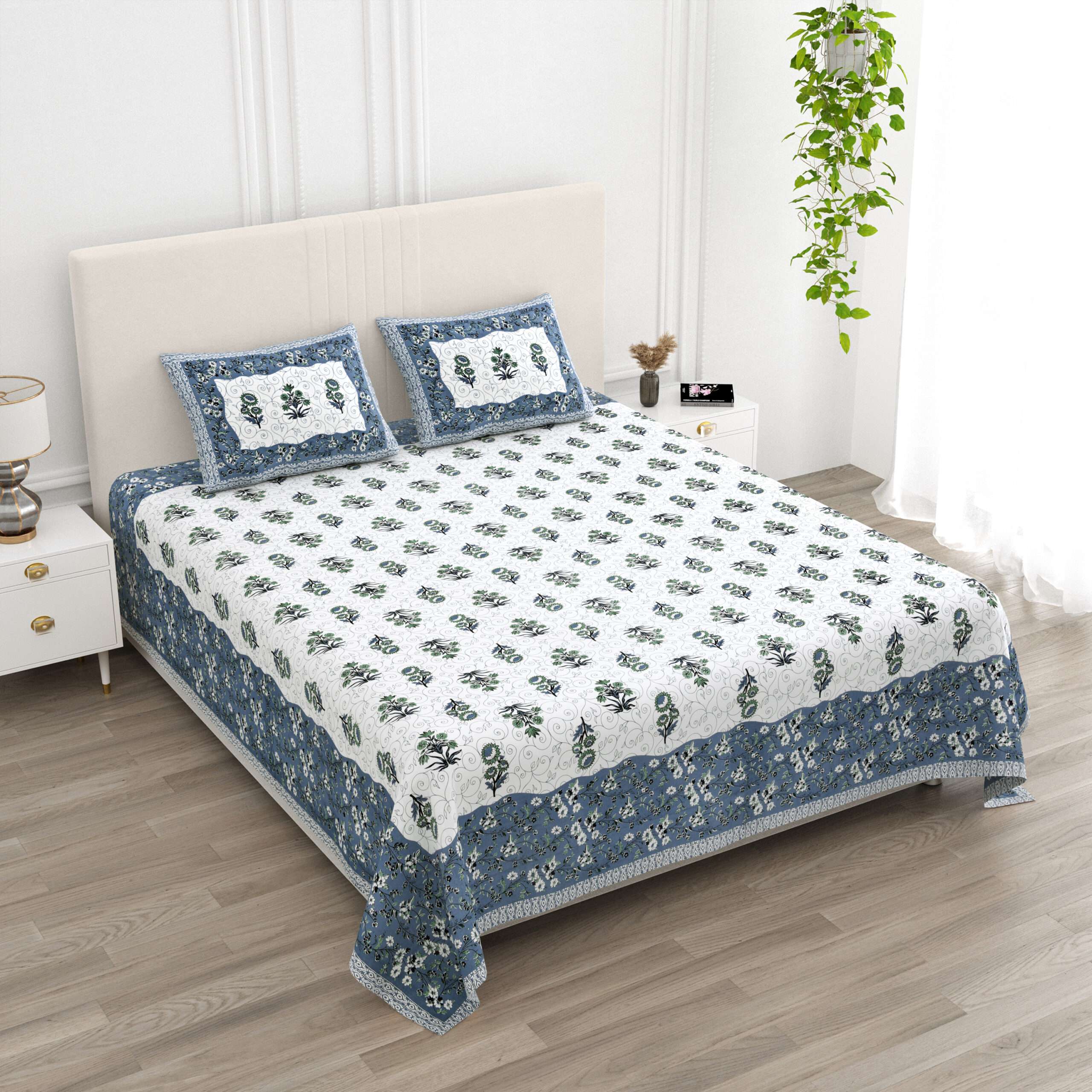 9 by 9 Bedsheet for King Size Bed | 2 Pillow Covers | Sharma Decoration - Image 7