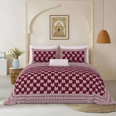 90×108 Cotton Bedsheet Double Bed | 2 Pillow Covers