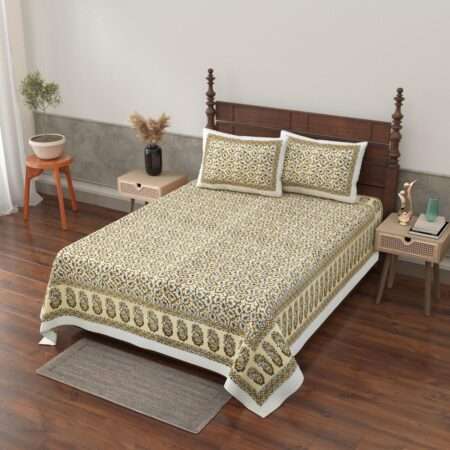 70×100 Inches Cotton Diwan Bedsheet | 2 Pillow Covers