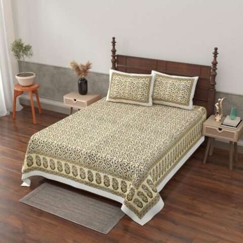 70x100 Inches Cotton Diwan Bedsheet | 2 Pillow Covers