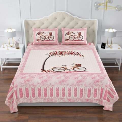 Cotton King Size 100x108" Pure Cotton Bedsheet | 2 Pillow Covers