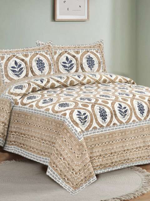 Pure Cotton 9x9 Feet King Size Bedsheets | 2 Pillow Covers - Image 2