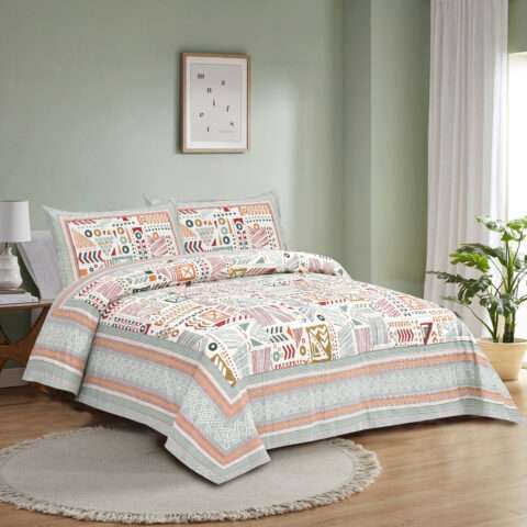 King Size 108"x108" Pure Cotton Bedsheet | 2 Pillow Covers