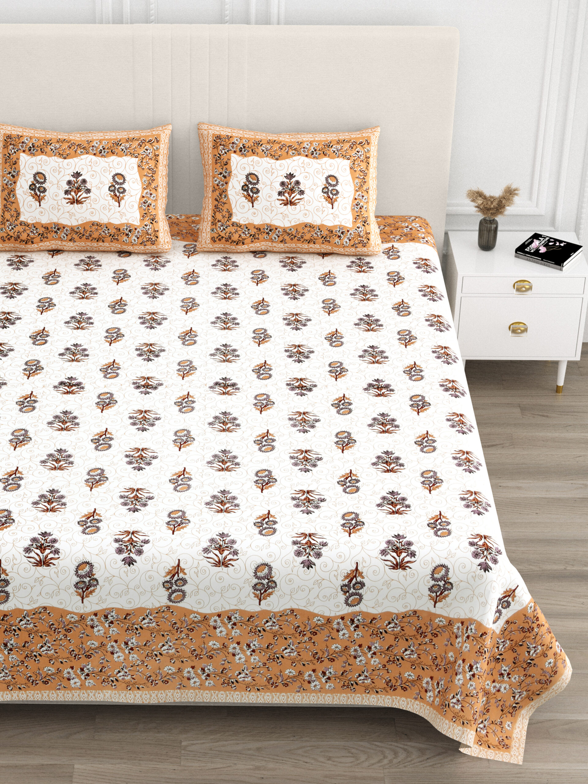 King Size 108"x108" Pure Cotton Bedsheet | 2 Pillow Covers - Image 4