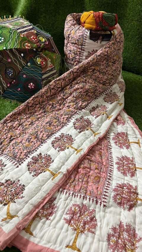 7.5 by 9 Feet Jaipuri Razai Double Bed | Malmal Cotton Rajai