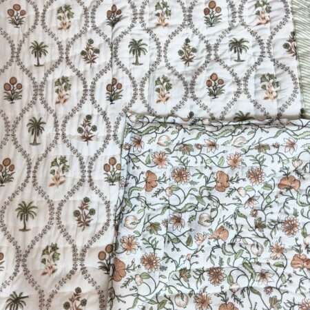 Jaipuri Razai Double Bed | 7.5 by 9 Feet Malmal Cotton Rajai | 90×108 Inches