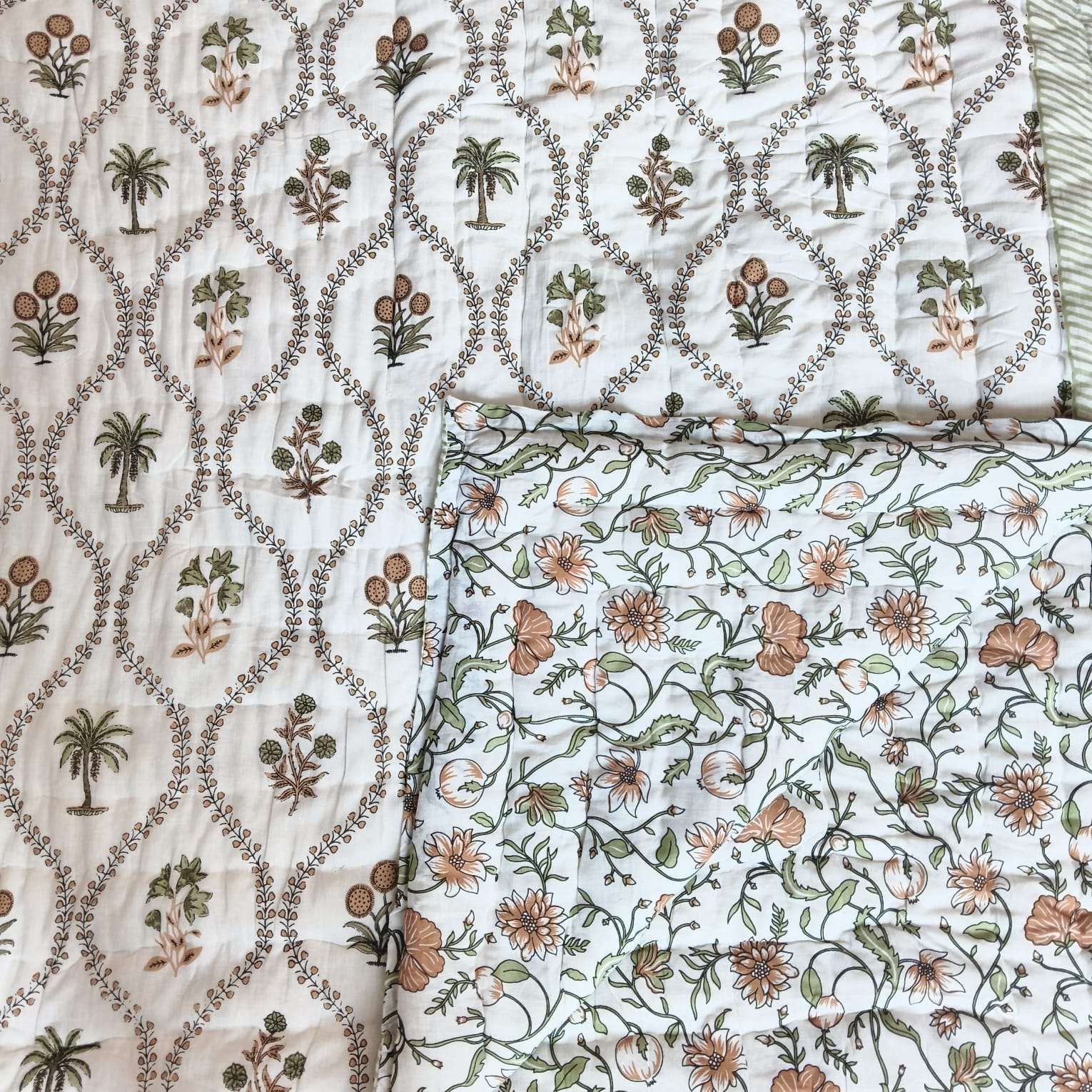 Jaipuri Razai Double Bed | 7.5 by 9 Feet Malmal Cotton Rajai | 90x108 Inches