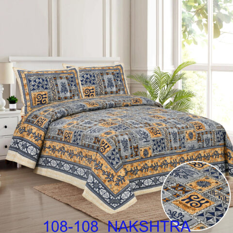 108x108 Inches King Size Bedsheet | 2 Pillow Covers | 100% Pure Cotton