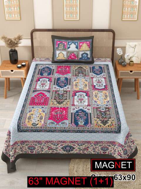 60x90 Cotton Single Bedsheet with 1 Pillow Cover