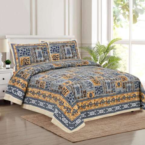 108x108 Inches King Size Bedsheet | 2 Pillow Covers | 100% Pure Cotton - Image 2