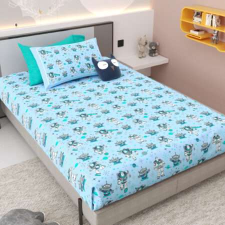 60×90″ Kids Cotton Single Bed Sheet +1 Pillow Cover