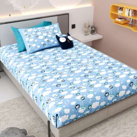 Single Bed Cotton Kids Bedsheet 60″x90″ | 1 Pillow Cover