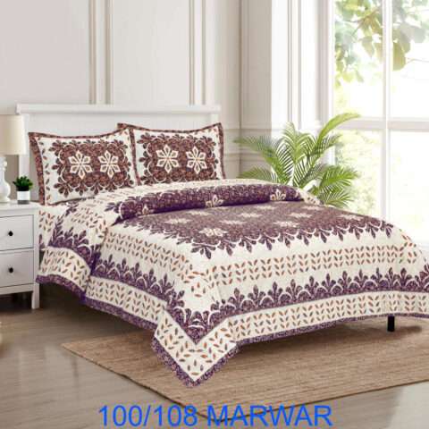 100x108 King Size Cotton Bedsheet | 2 Pillow Covers | Sharma Decoration