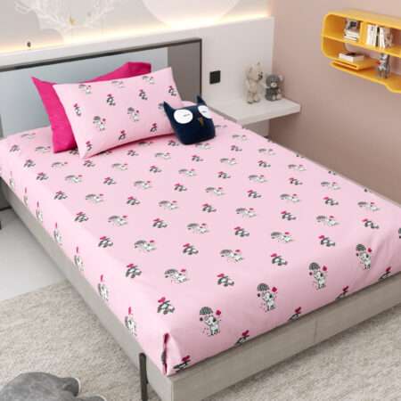 Kids Cotton Single Bed Sheet 60×90 Inches + 1 Pillow Cover