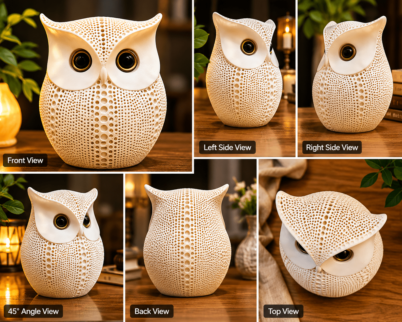 White Owl for Your Home Decoration | Decorative Figurines | Polyresin - Image 3