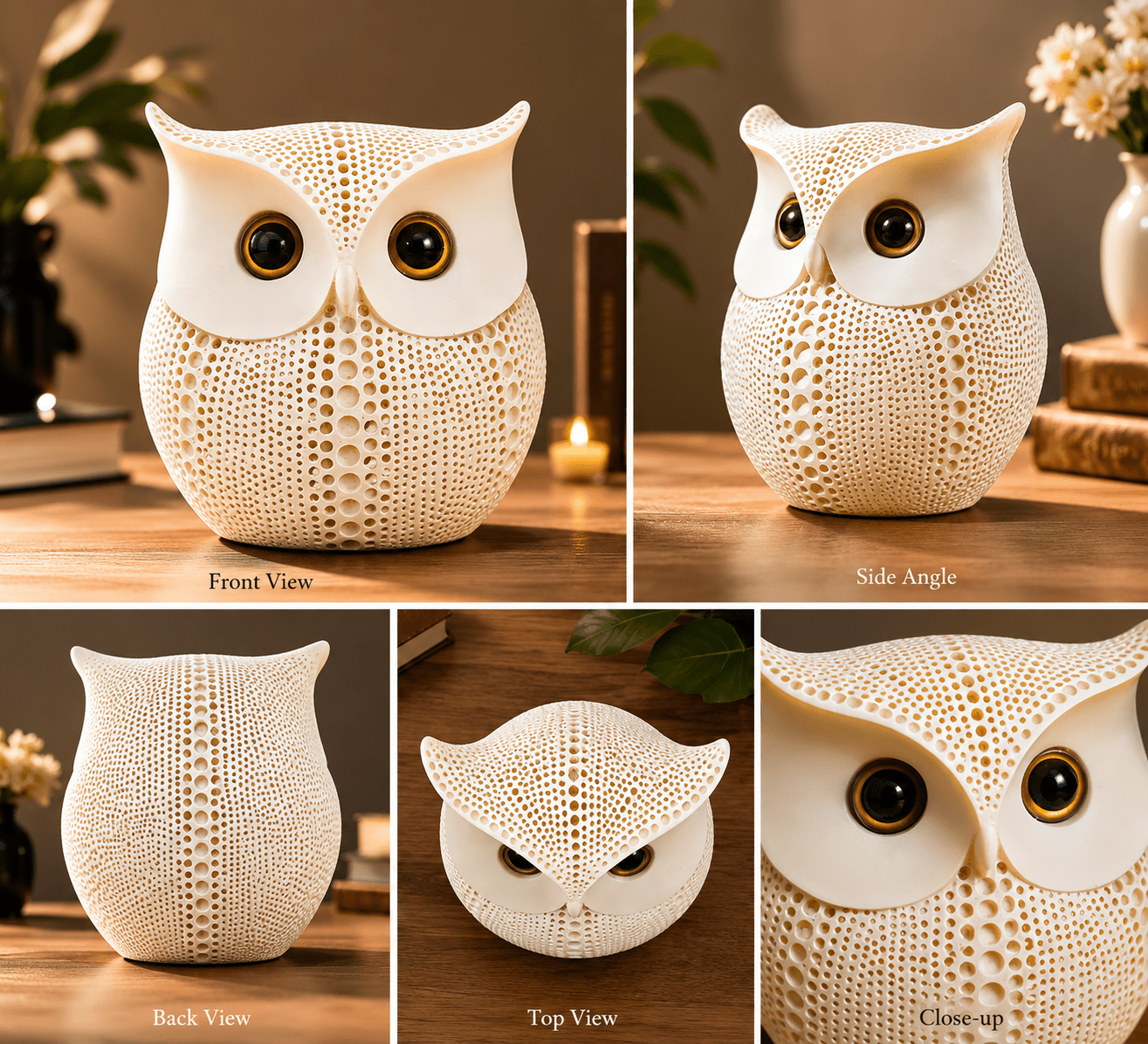 White Owl for Your Home Decoration | Decorative Figurines | Polyresin - Image 2