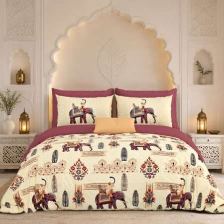 Jaipuri King Size Bedsheet Cotton | 108×108 Inches | 2 Pillow Covers