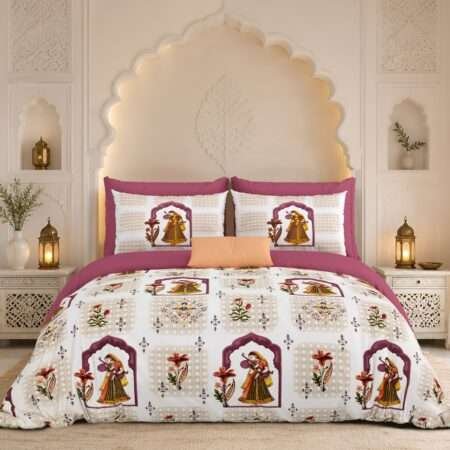 108×108 King Size Cotton Bedsheet | 2 Pillow Covers