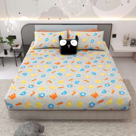 100x108 Kids Cotton King Size Bed Sheet with 2 Pillow Covers - Image 2