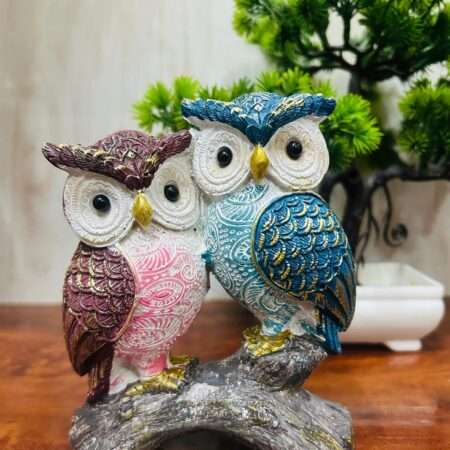 Owl Pair for Home Decoration – Diwali Gift – Owl Couple – Polyresin