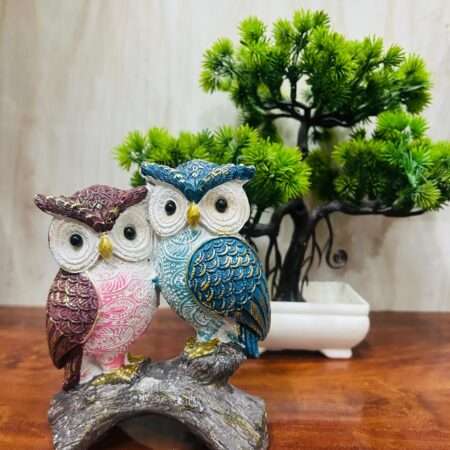 Owl Pair for Home Decoration – Diwali Gift – Owl Couple – Polyresin