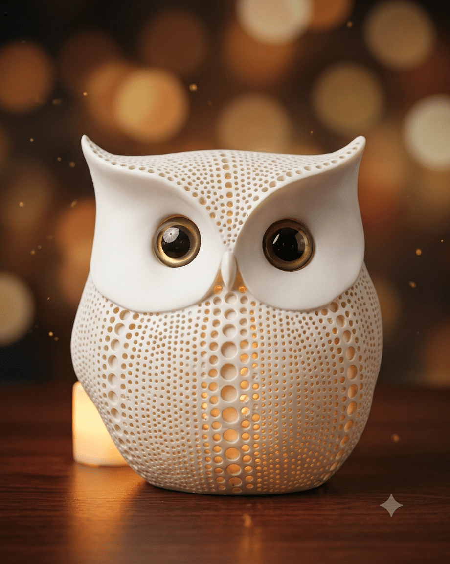 White Owl for Home Decoration | Decorative Figurines | Polyresin - Image 4