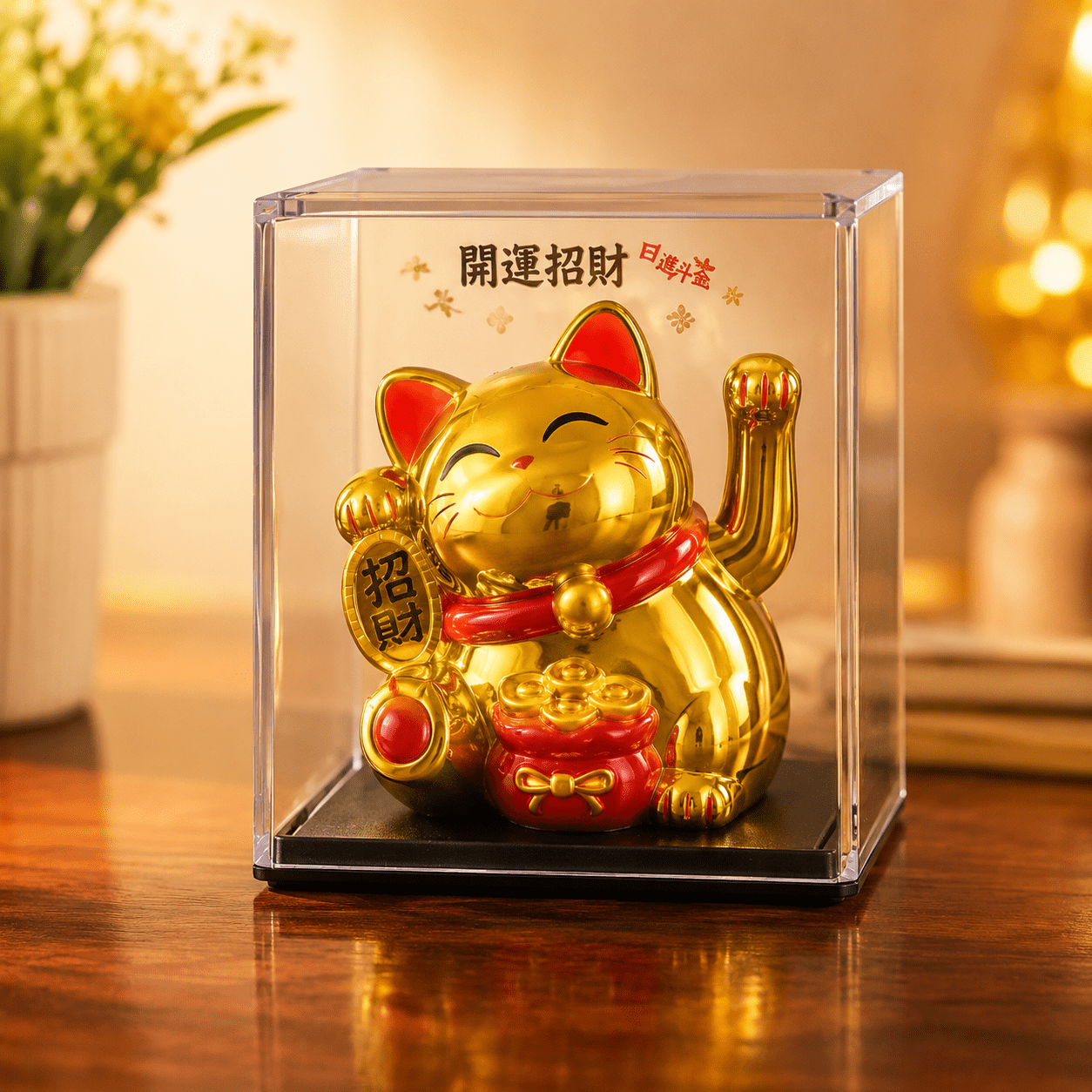 Golden Cat for Home Decoration - Solar Cat Gift