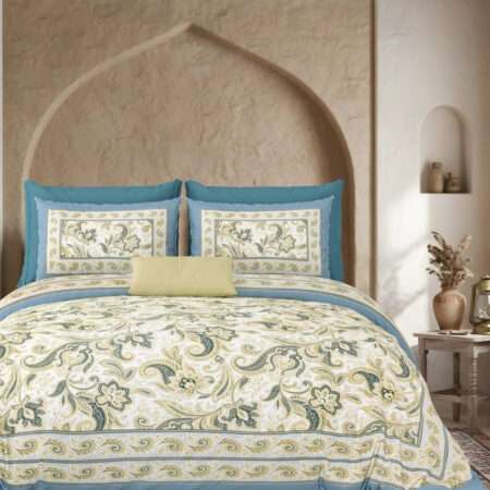 70″x100″ Pure Cotton Diwan Bedsheet with 2 Pillow Covers