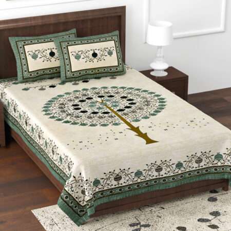 70″x100″ Pure Cotton Diwan Bedsheet with 2 Pillow Covers