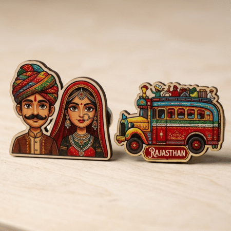 Jaipur & Rajasthan Fridge Magnet Set of 2 | Rajasthan Souvenir Magnets