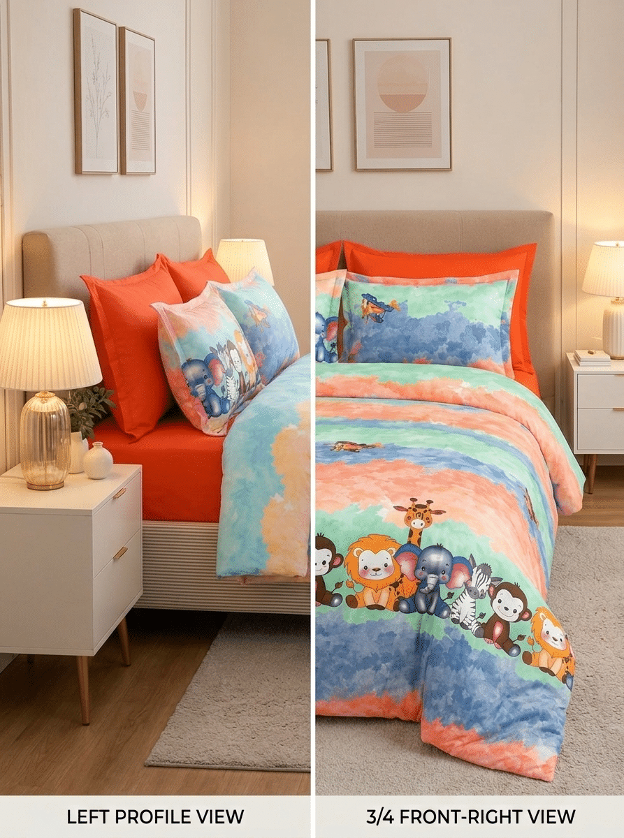 Kids Cotton King Size Bedsheet | 2 Pillow Covers | 108x108 Inches - Image 8
