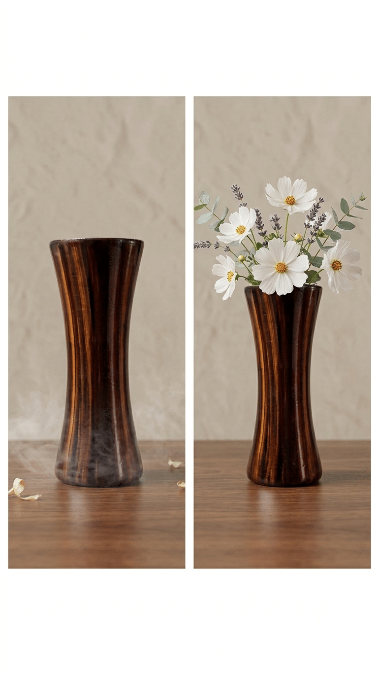 Wooden Pot Hand-Painted Decorative for Home | 10 Inch
