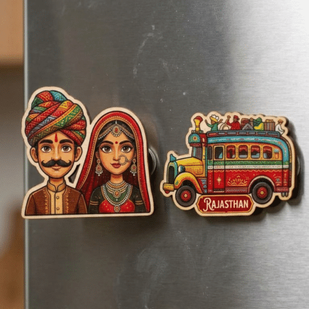 Jaipur & Rajasthan Fridge Magnet Set of 2 | Rajasthan Souvenir Magnets