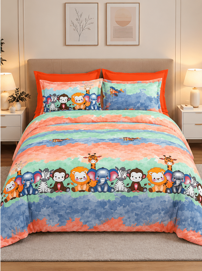 Kids Cotton King Size Bedsheet | 2 Pillow Covers | 108x108 Inches - Image 5