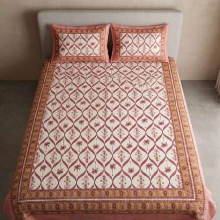 Pure Cotton Diwan Bedsheet with 2 Pillow Covers | 70×100 Inches
