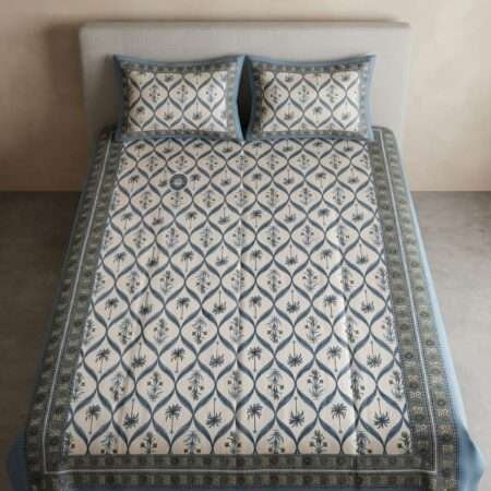 Pure Cotton Diwan Bedsheet 70×100 Inches with 2 Pillow Covers