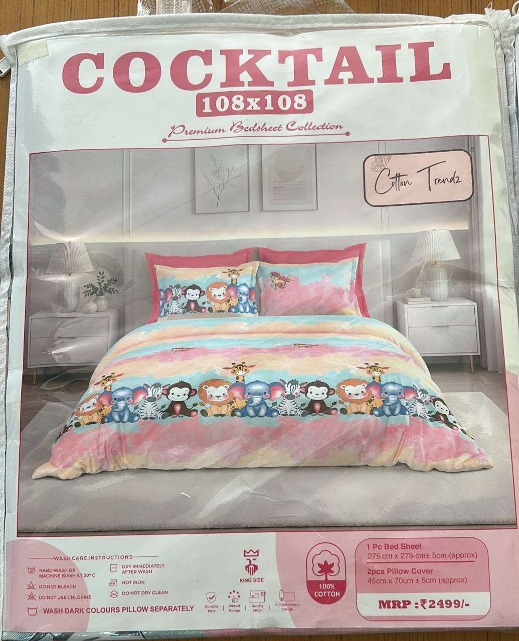 Kids Bedsheets King Size | 2 Pillow Covers | 108x108 Inches - Image 9